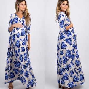 Pinkblush Blue Floral Maxi Dress